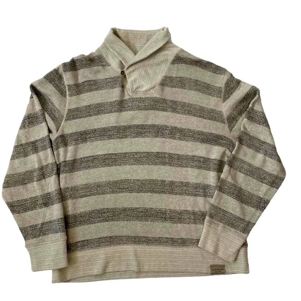 Calvin Klein Mens Pullover Sweater Striped Cotton SZ XL